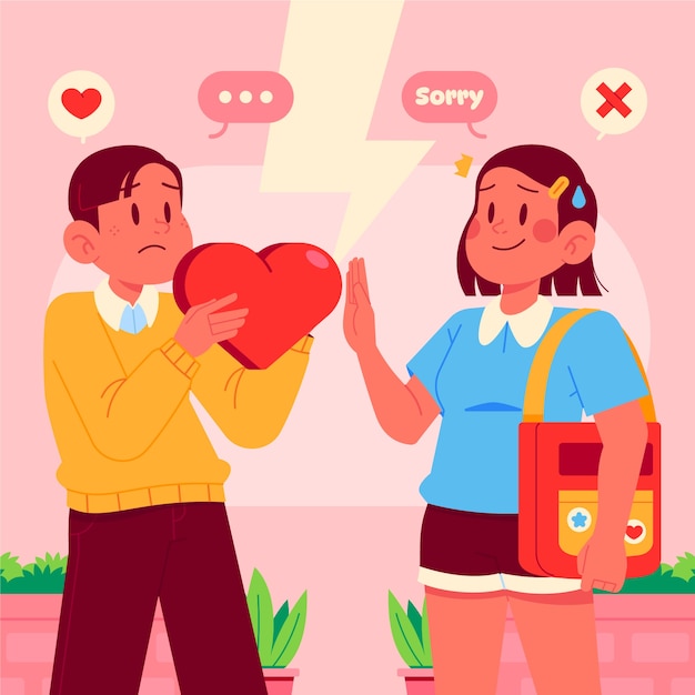 Free vector hand drawn unrequited love illustration