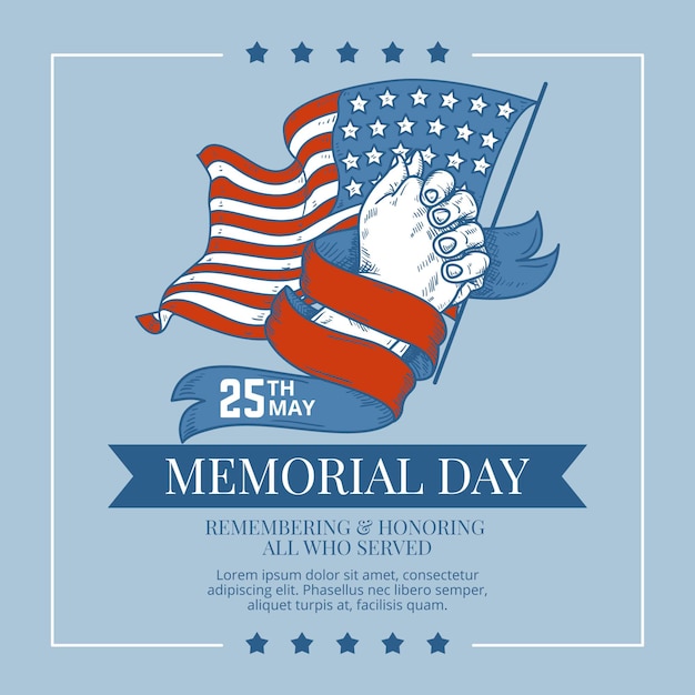 Free vector hand drawn usa memorial day illustration