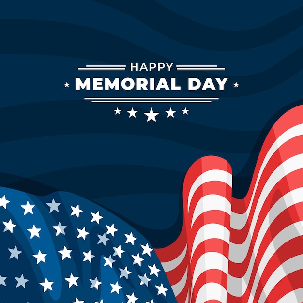 hand drawn usa memorial day illustration