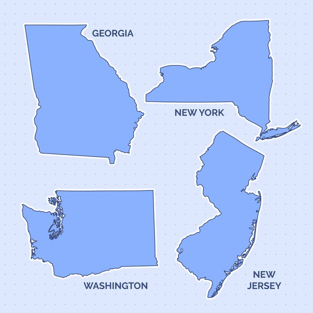 Hand drawn usa states outline map illustration