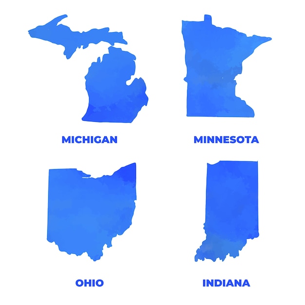 Hand drawn usa states outline map illustration