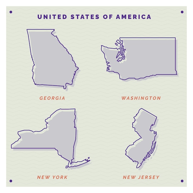 Free vector hand drawn usa states outline map