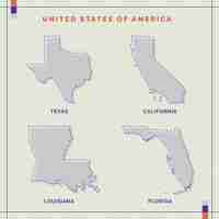 Free vector hand drawn usa states outline map