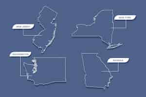 Free vector hand drawn usa states outline map