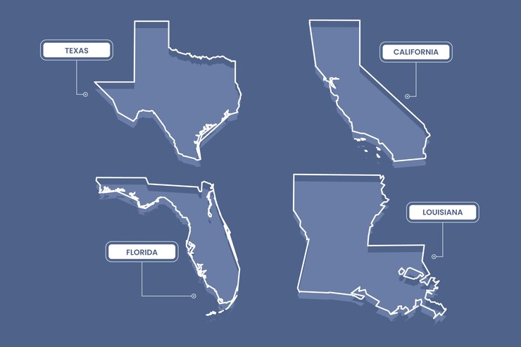 मुफ़्त वेक्टर hand drawn usa states outline map