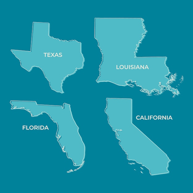 Free Vector hand drawn usa states outline map