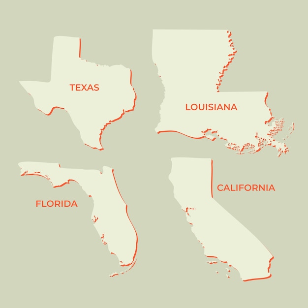 Free Vector hand drawn usa states outline map
