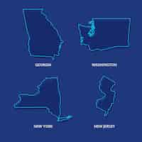 Free vector hand drawn usa states outline map