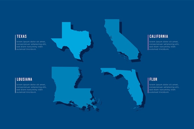 Free Vector hand drawn usa states outline map