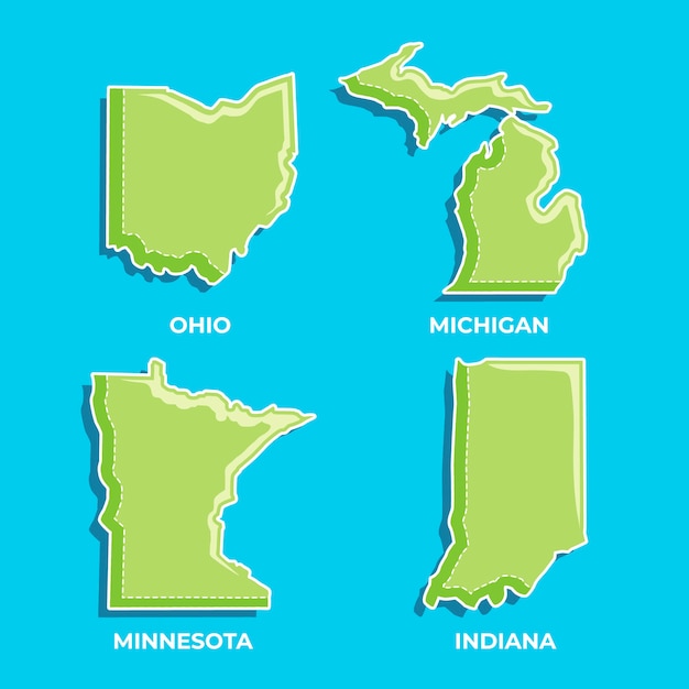 Hand drawn usa states outline map