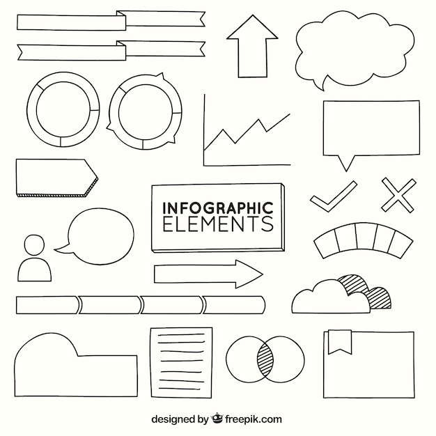 インフォグラフィックのための手描き有用な要素