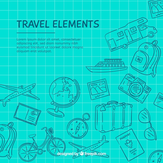 Free vector hand drawn vacation elements background