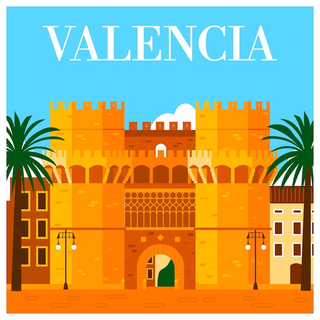 Vettore gratuito illustrazione disegnata a mano di valencia