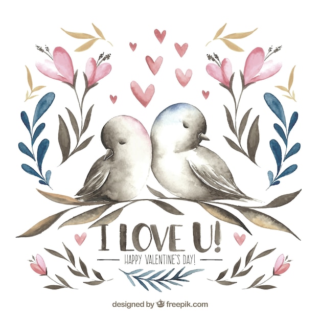 Free vector hand drawn valentine birds