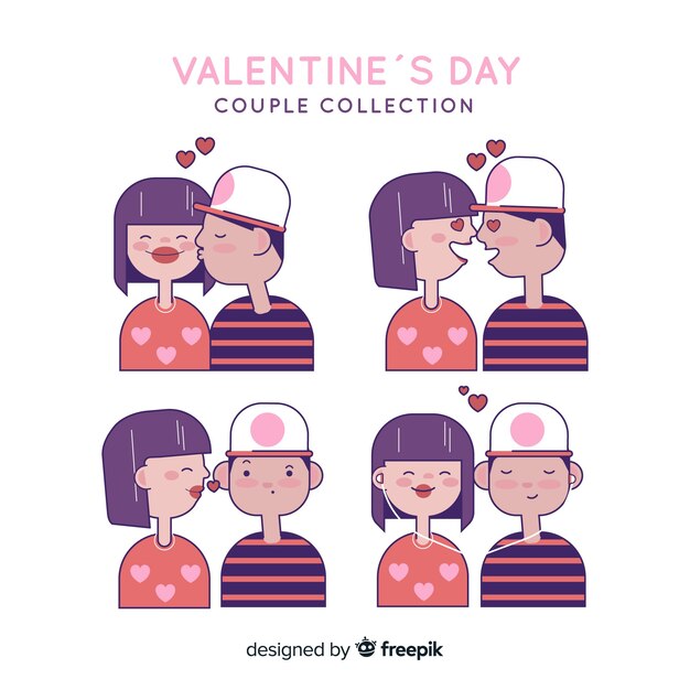 Hand drawn valentine couple pack