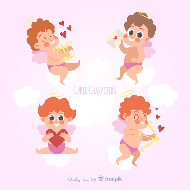 Hand drawn valentine cupid pack