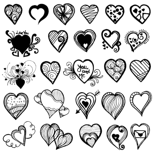 Free vector hand drawn valentine elements collection