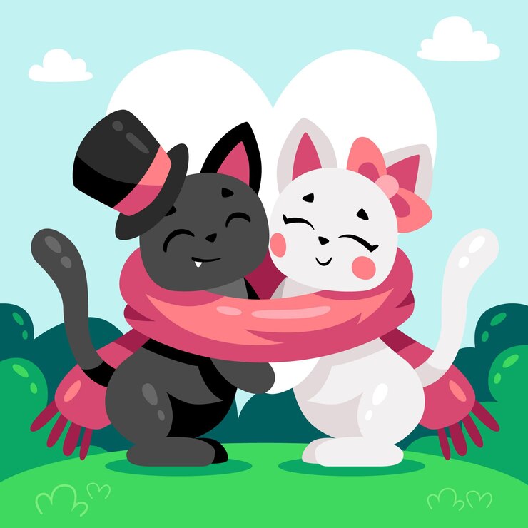 Free Vector hand drawn valentine's day animal couple