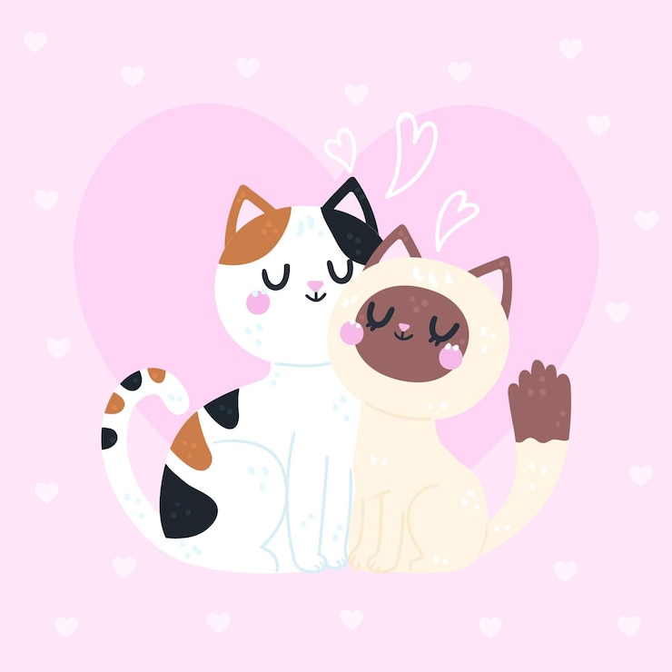 Free Vector hand drawn valentine's day animal couple