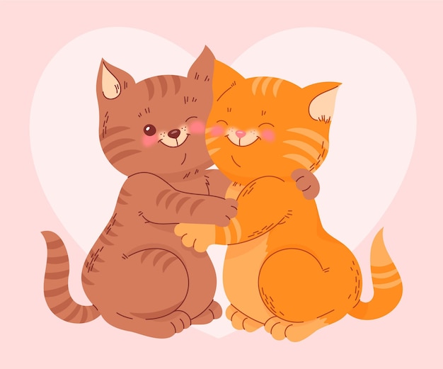 100,000 Two cats Vector Images