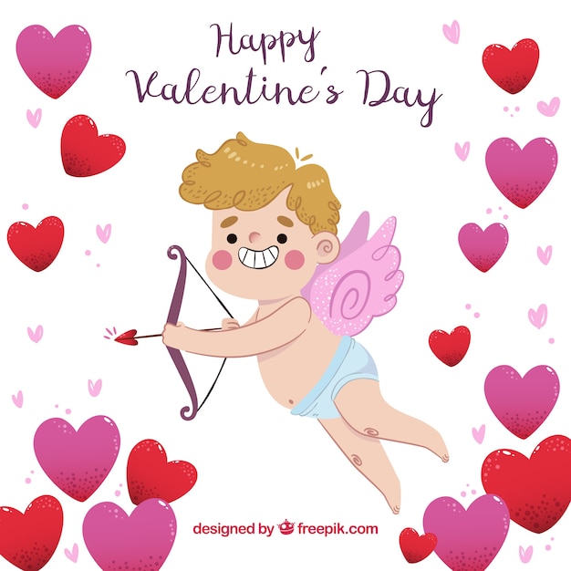 Vettore gratuito fondo di san valentino disegnato a mano