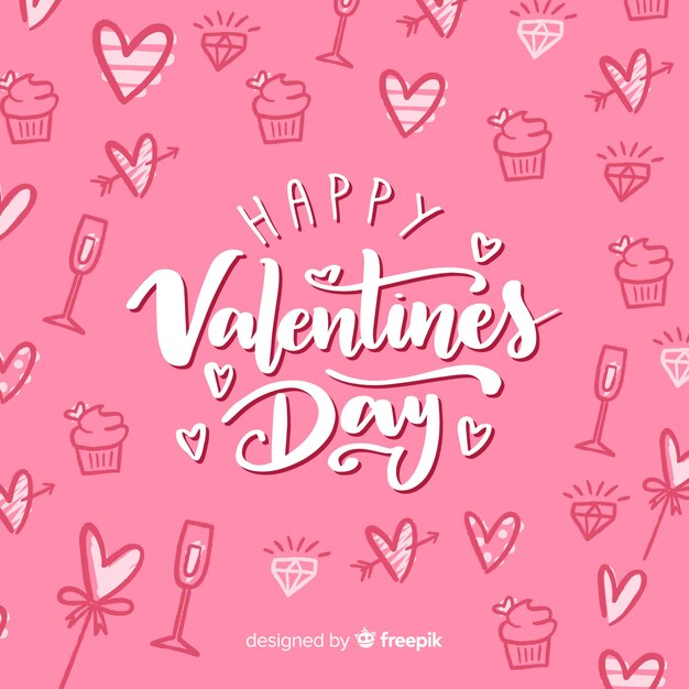 Hand drawn valentine's day background