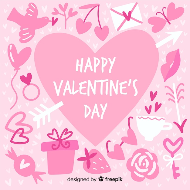hand drawn valentine's day background