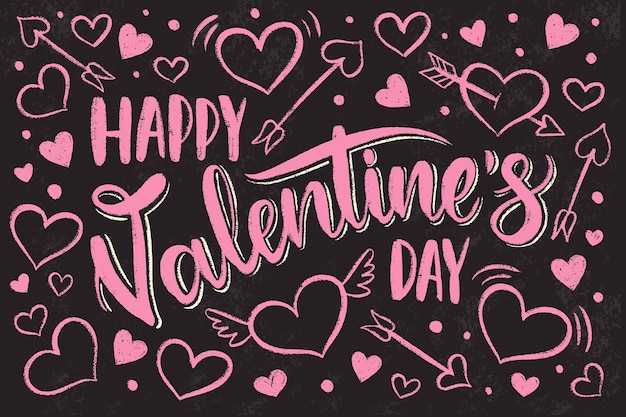 Hand drawn valentine's day background