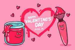 Free vector hand drawn valentine's day background