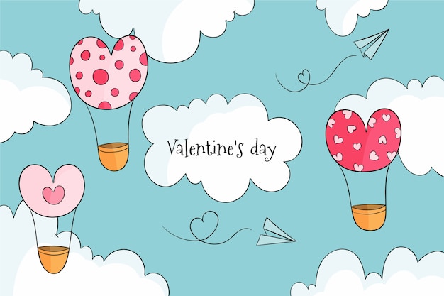 Hand drawn valentine's day background