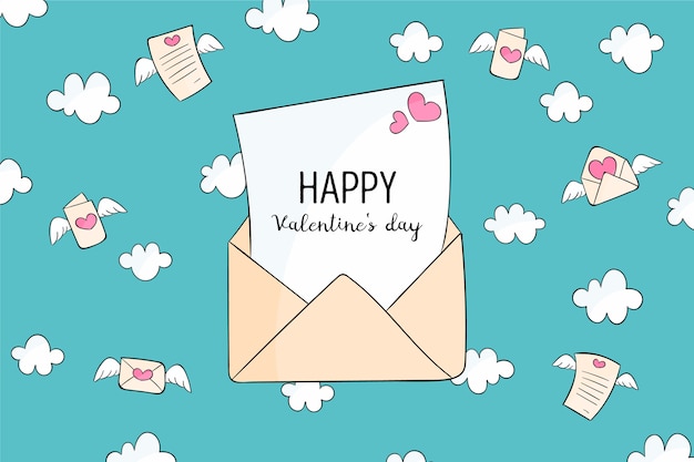 Free vector hand drawn valentine's day background