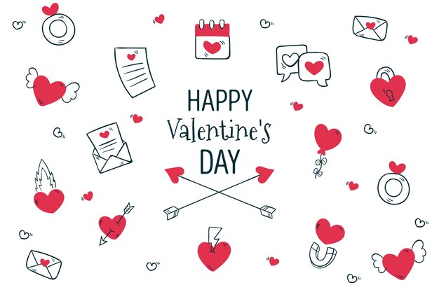 Hand drawn valentine's day background