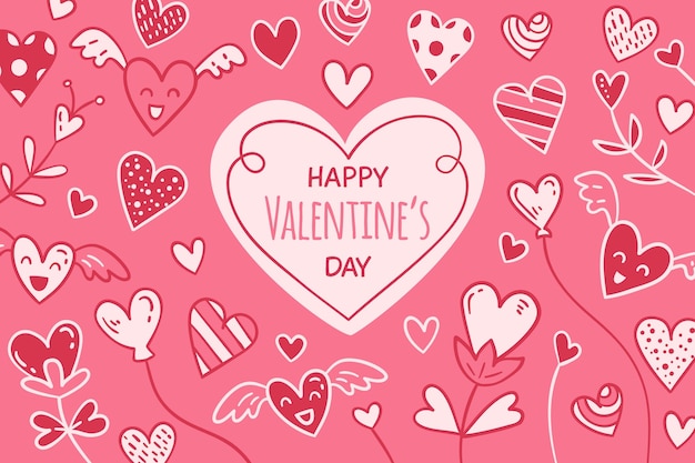 hand drawn valentine's day background