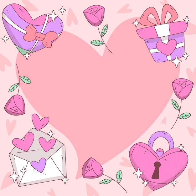 Free vector hand drawn valentine's day background