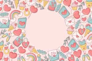 Free vector hand drawn valentine's day background