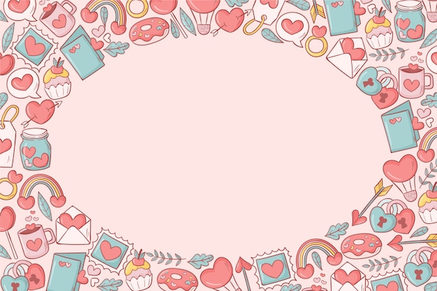 Hand drawn valentine's day background