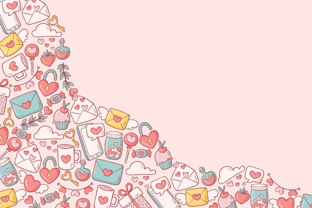 Hand drawn valentine's day background