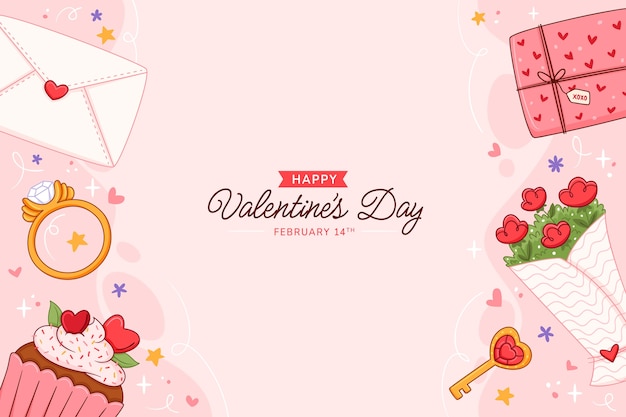 Hand drawn valentine's day background