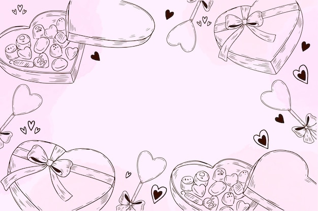 Free vector hand drawn valentine's day background