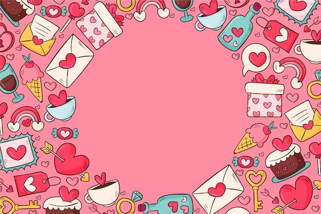 Free vector hand drawn valentine's day background