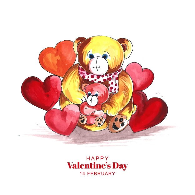 Hand drawn valentine's day beautiful card background