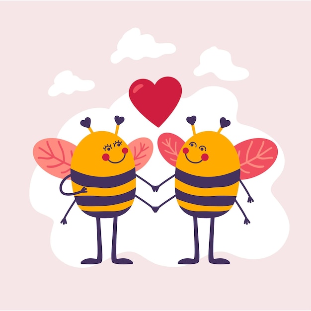 Ручной обращается день святого валентина пчелиная пара