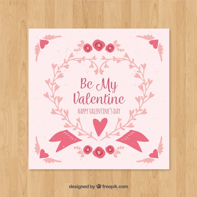 Free vector hand drawn valentine's day card template