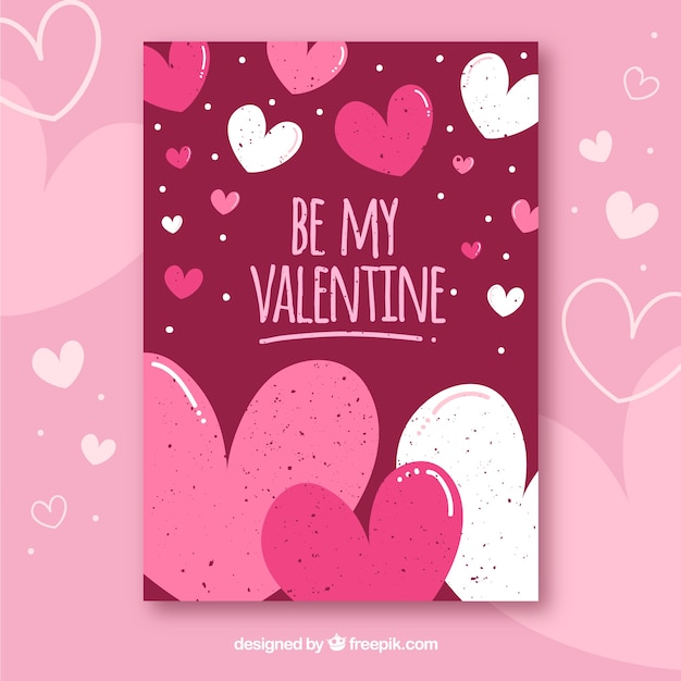 Free vector hand drawn valentine's day card template