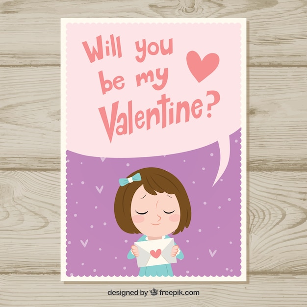 Free vector hand drawn valentine's day card template