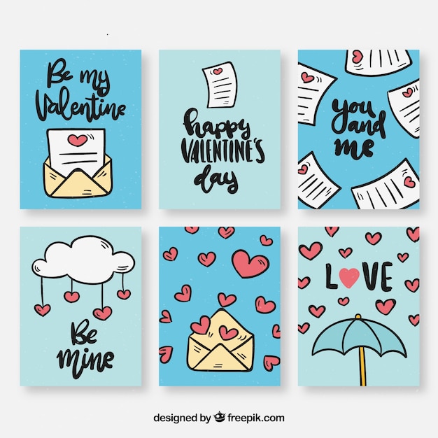 Free vector hand drawn valentine's day card template