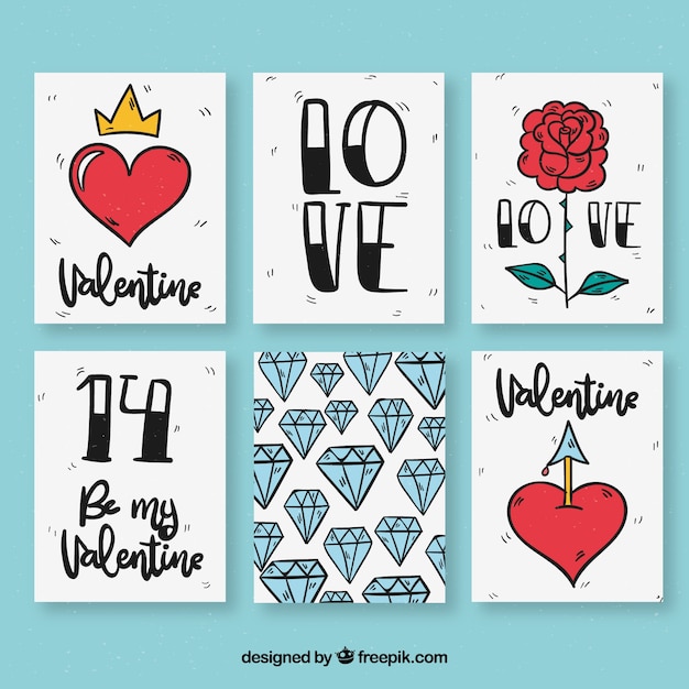 Hand drawn valentine's day card template