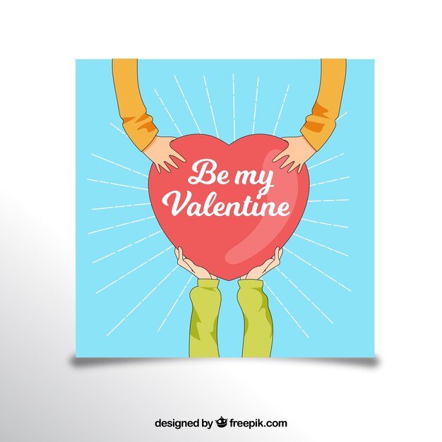 Hand drawn valentine's day card template