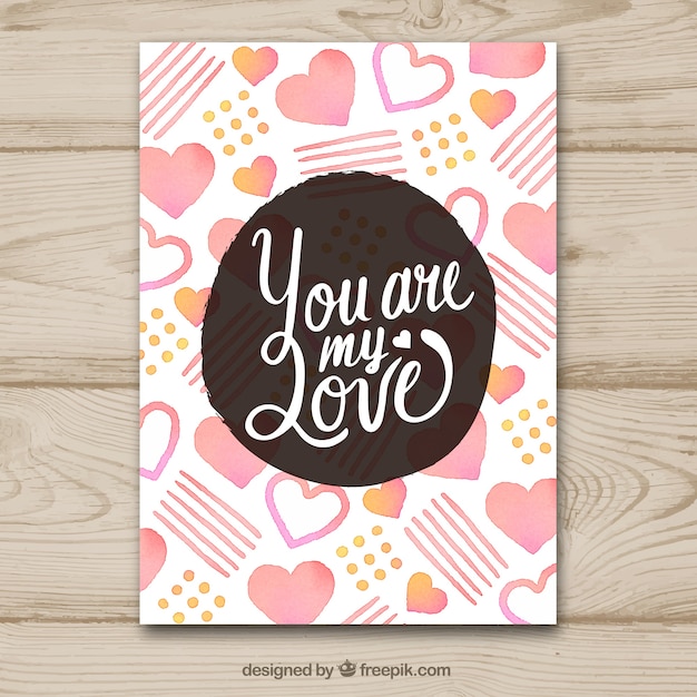 Free vector hand drawn valentine's day card