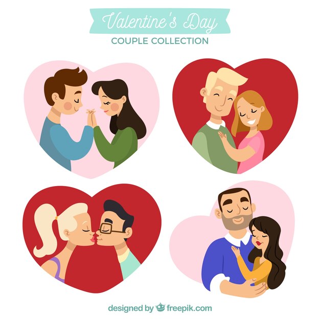 Hand drawn valentine's day couple collection